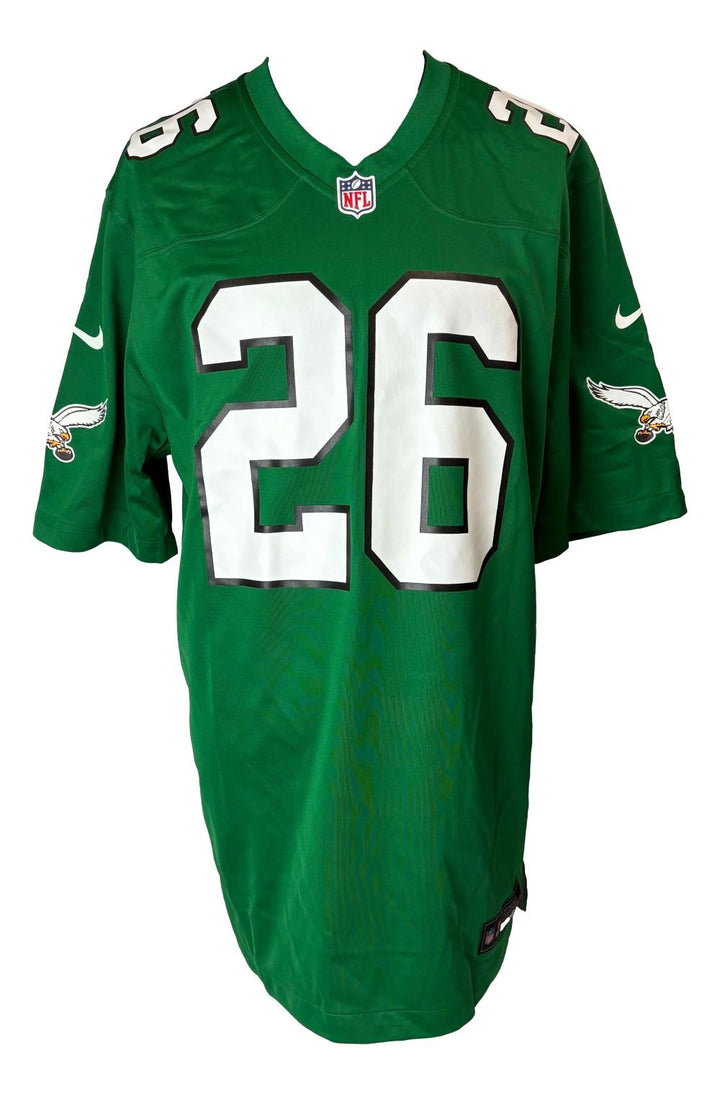 Saquon Barkley Signed Eagles Kelly Green Nike Game Replica Jersey PSA/DNA