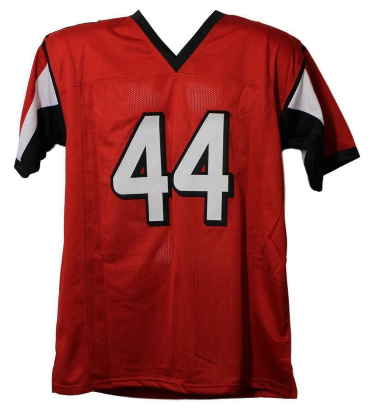 Vic Beasley Autographed/Signed Pro Style XL Red Jersey JSA 21904