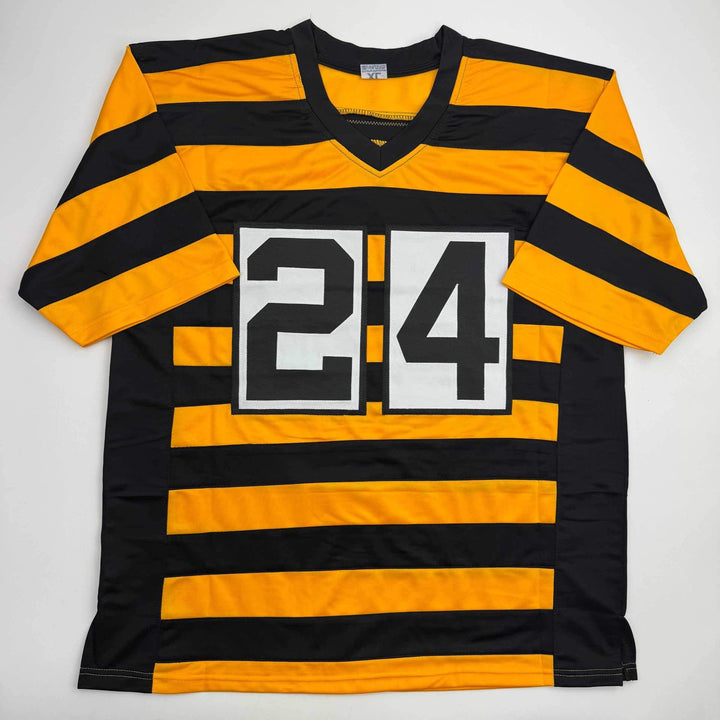 Autographed/Signed Joey Porter Jr. Pittsburgh Bumble Bee Football Jersey JSA COA