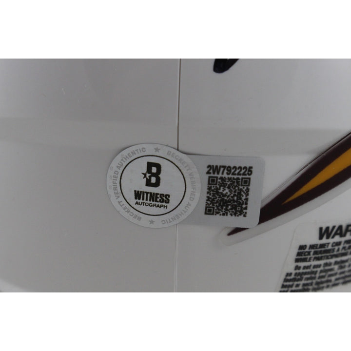 Sam Leavitt Autographed Arizona State Sun Devils White Mini Helmet Beckett 50101