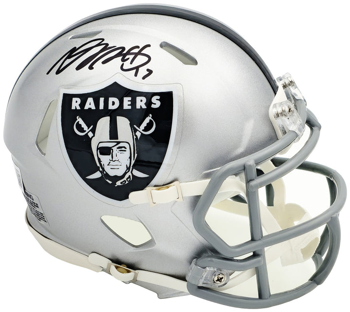 Davante Adams Signed Las Vegas Raiders Silver Speed Mini Helmet Beckett Witness