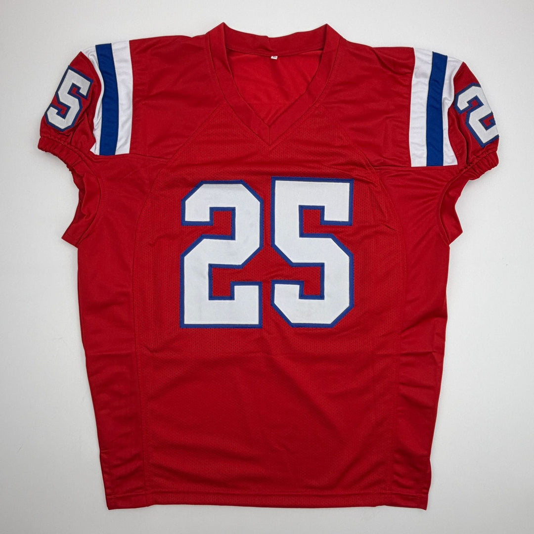 Autographed/Signed Marcus Jones New England Red Cut Jersey Beckett BAS COA