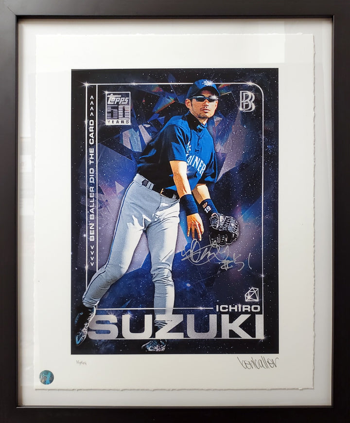 Ichiro Suzuki Signed Framed Topps Project 2020 Print Mariners "51" #/99 IS Holo