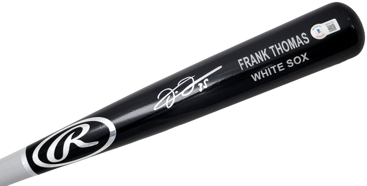 Frank Thomas Signed Black & Grey Rawlings Game Model Bat White Sox Beckett Wit