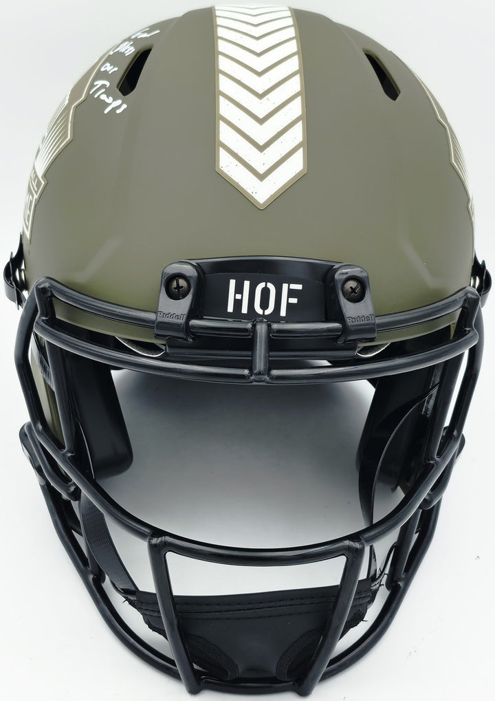 Brian Urlacher Auto Bears Army Salute Full Size Authentic Helmet Bears HOF 18