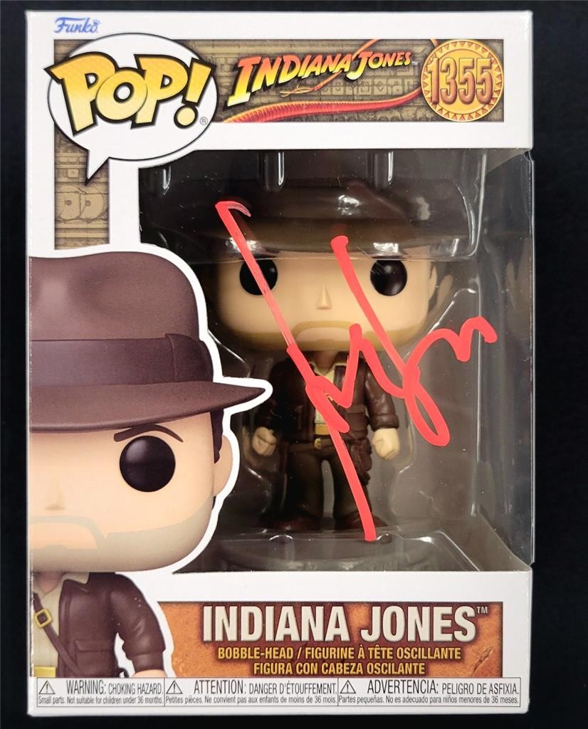 Harrison Ford signed Indiana Jones Funko Pop Figure 1355 autograph ~ Beckett BAS