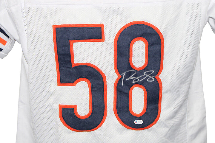 Roquan Smith Autographed/Signed Pro Style White XL Jersey BAS 30056