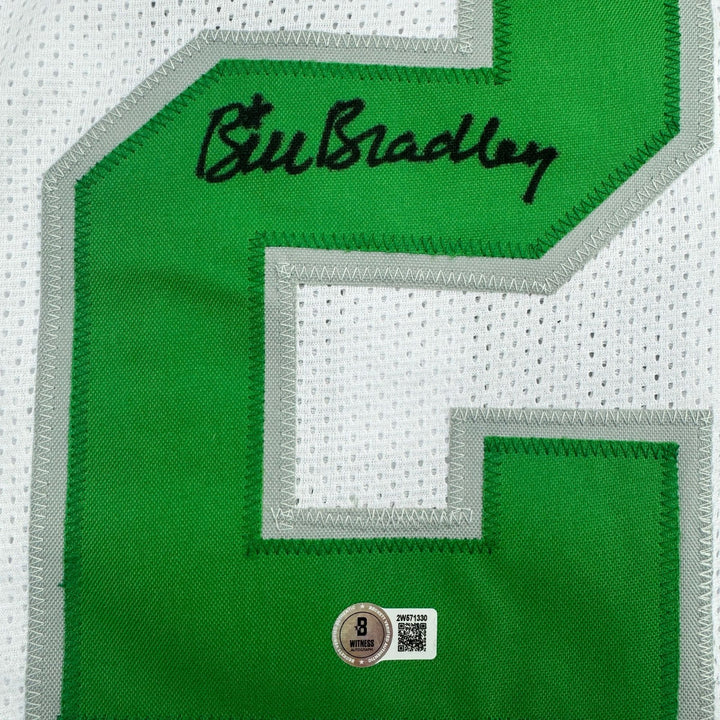 Autographed/Signed Bill Bradley Philadelphia White Football Jersey BAS COA