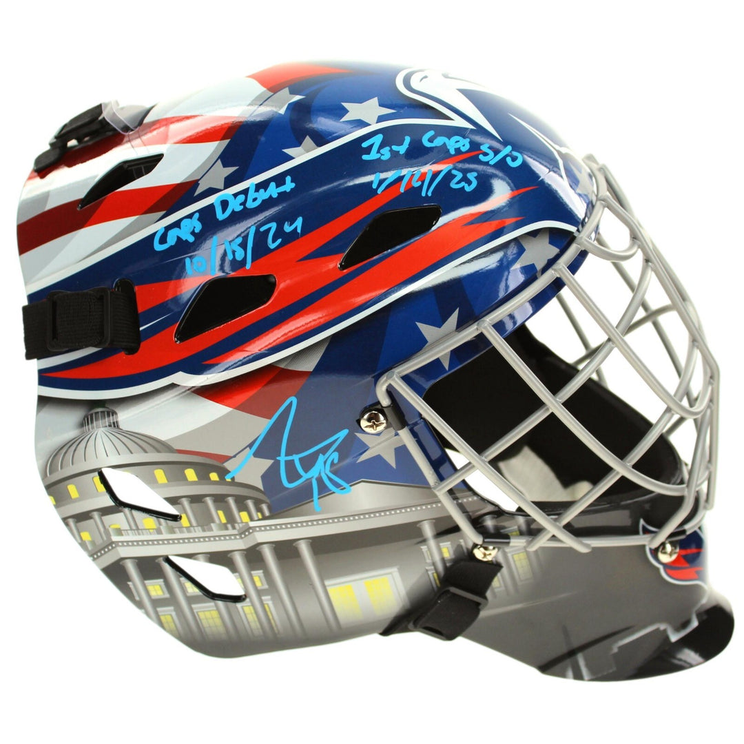 Logan Thompson Autographed Washington Capitals Goalie Mask Inscribed #D/25 IGM