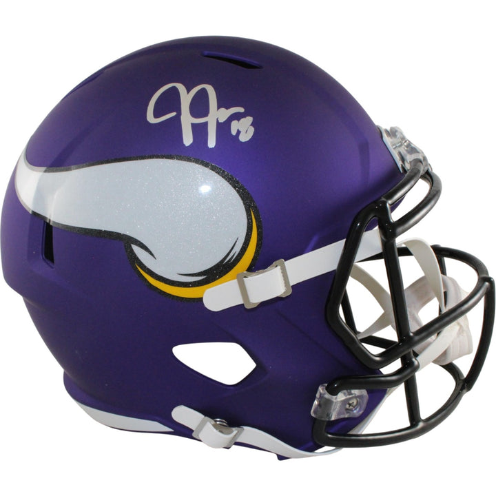Justin Jefferson Autographed Minnesota Vikings F/S Tribute Helmet Beckett 57906