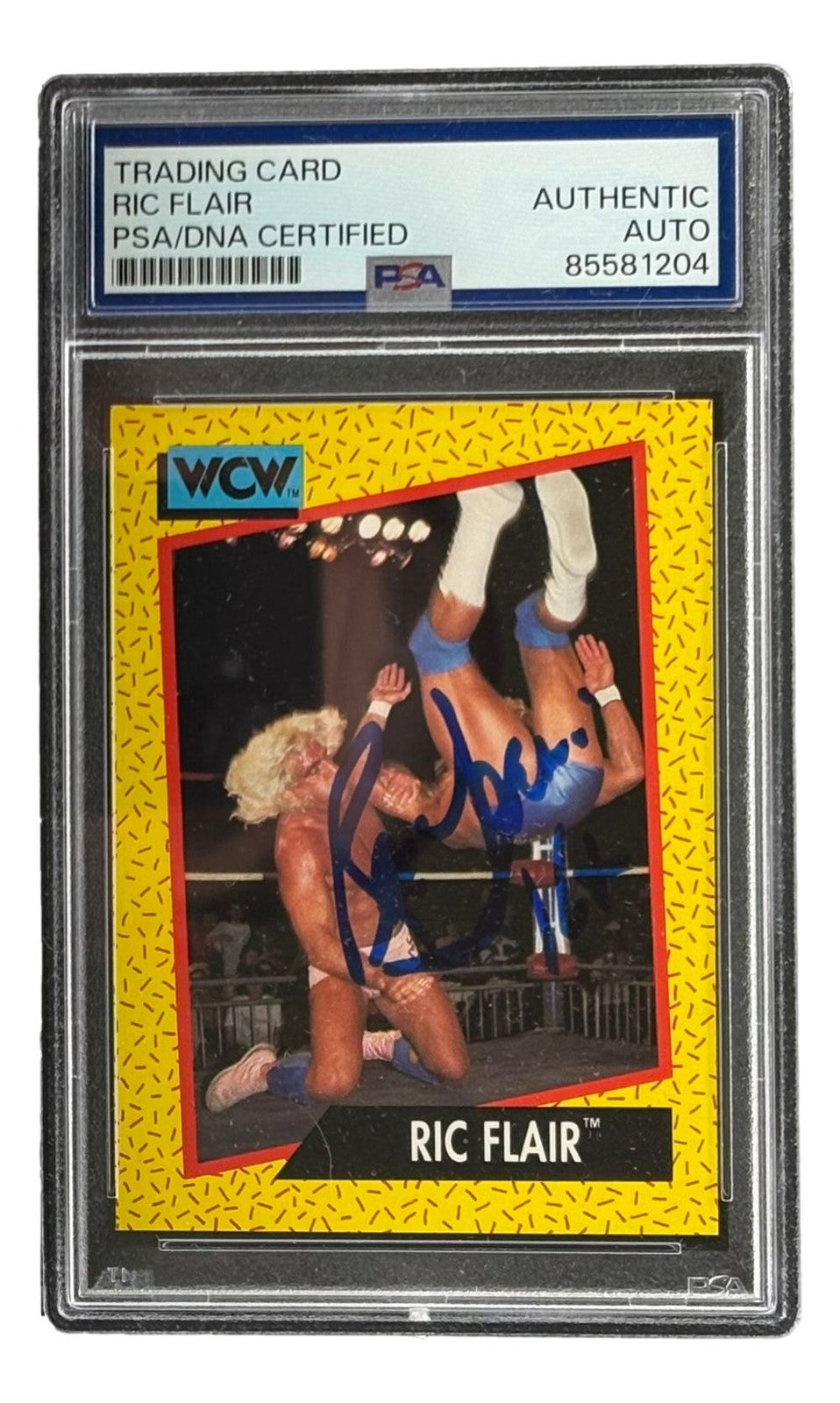 Ric Flair Signed 1991 WCW #40 Wrestling Trading Card 16x Inscribed PSA