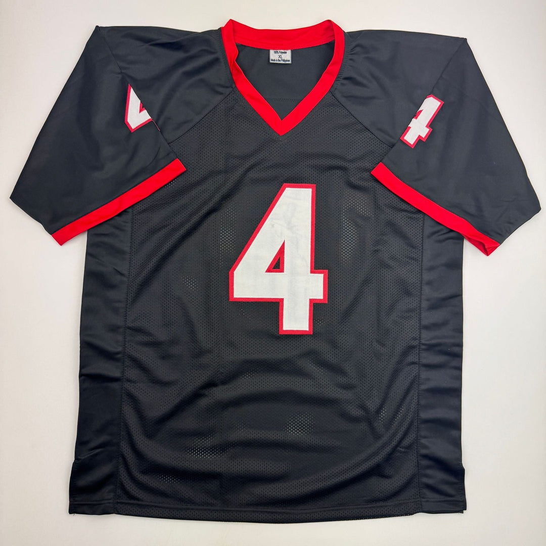 Autographed/Signed James Cook Georgia Black College Jersey Beckett BAS COA