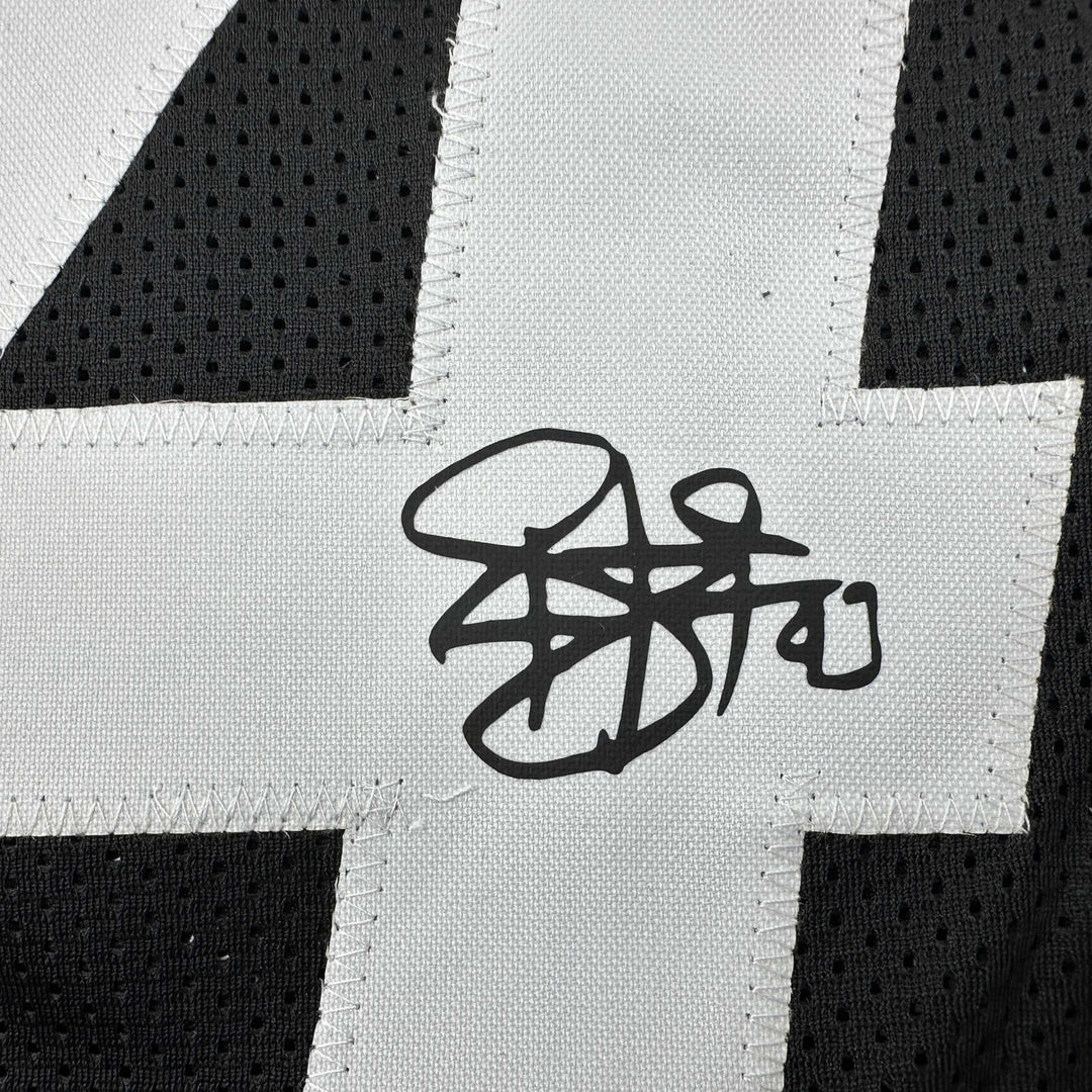 Facsimile Autographed Troy Polamalu Pittsburgh Black Laser Jersey Size Men's XL
