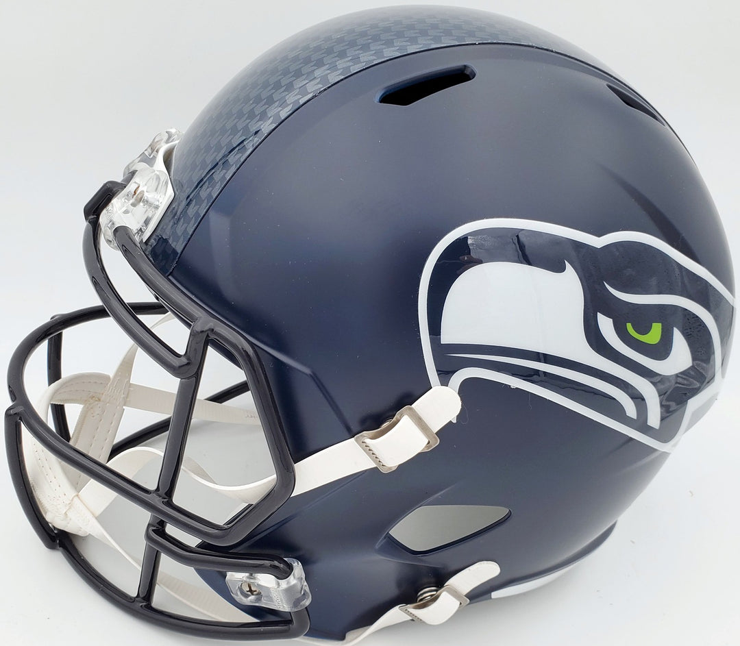 Russell Wilson Signed Seahawks Full Size Replica Speed Helmet In Green RW Holo