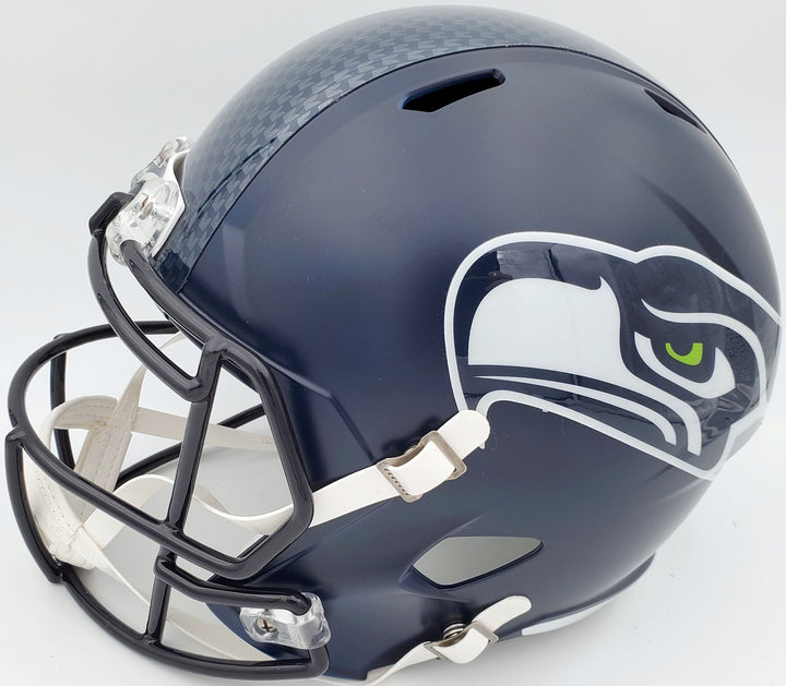 Russell Wilson Signed Seahawks Full Size Replica Speed Helmet In Green RW Holo