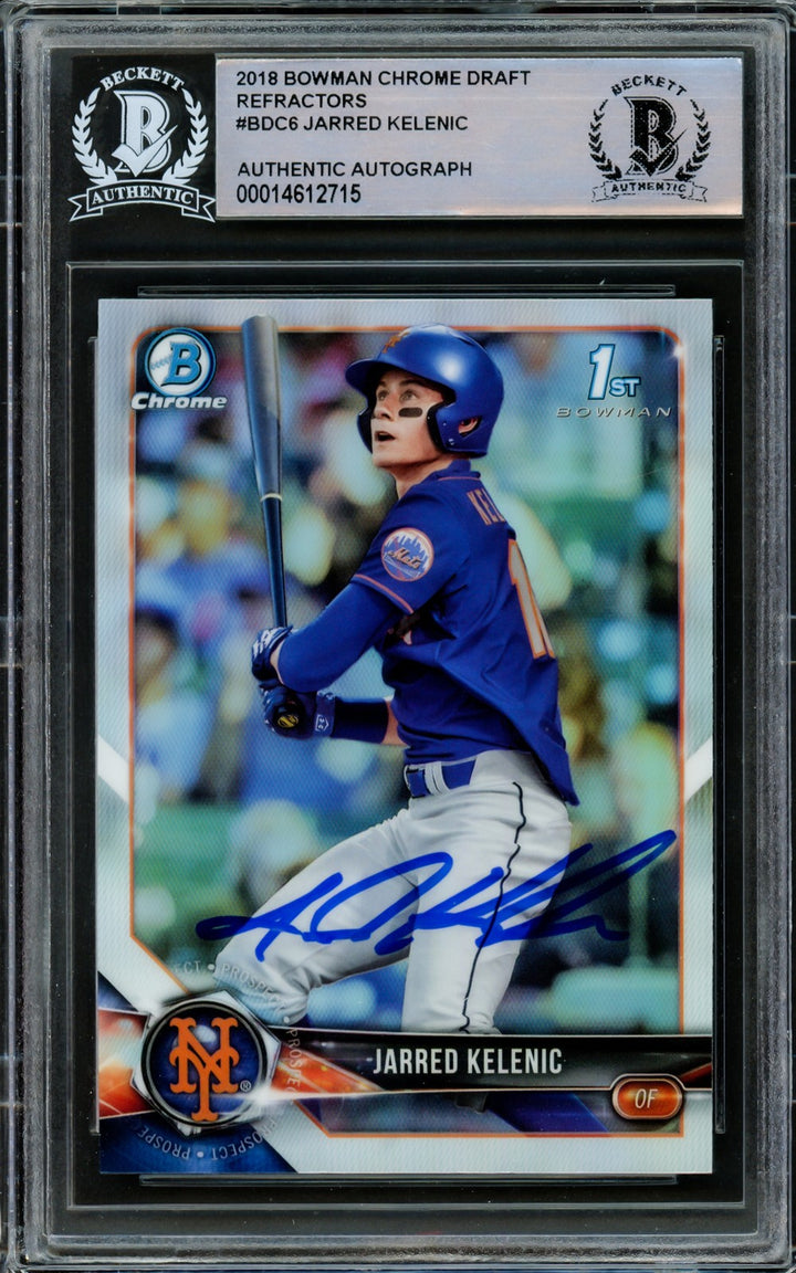 Jarred Kelenic Auto 2018 Bowman Chrome Draft Refractor RC BDC6 Mariners Beckett