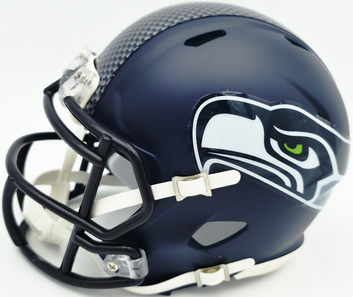 AJ Barner Signed Seattle Seahawks Blue Speed Mini Helmet Beckett Witness
