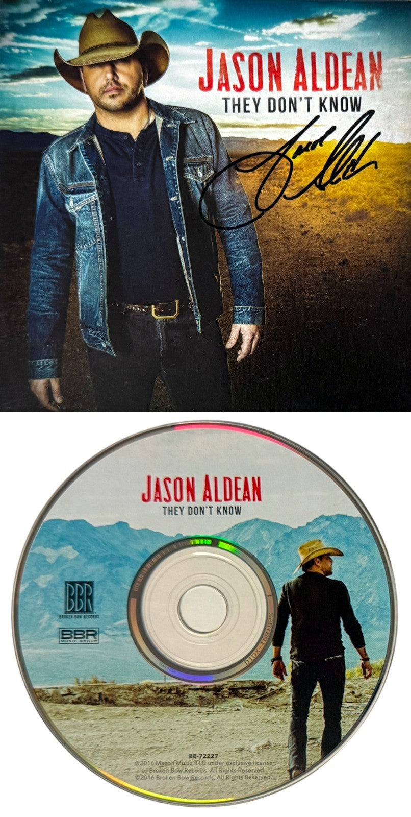Jason Aldean signed 2016 They Don't Know Album Cover Booklet w/ CD & Case – COA