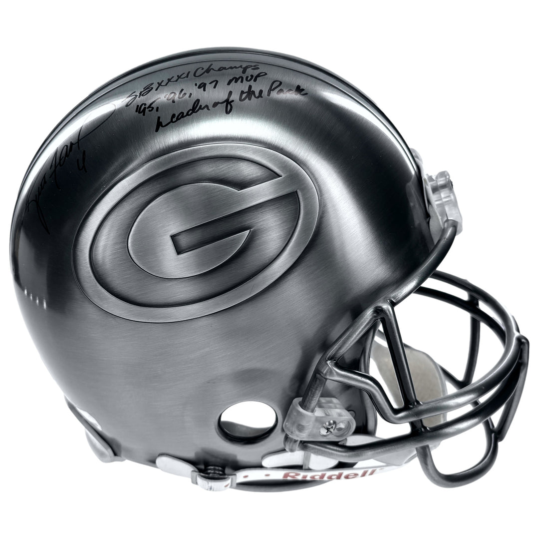 Brett Favre Autographed Green Bay Packers Pewter Helmet #D/25 Mounted COA Signed