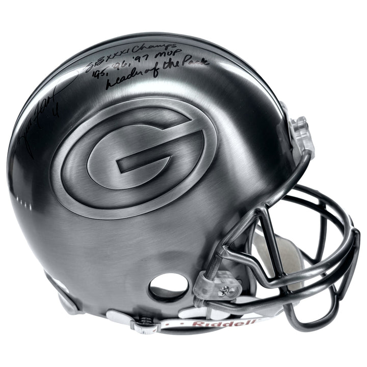 Brett Favre Autographed Green Bay Packers Pewter Helmet #D/25 Mounted COA Signed