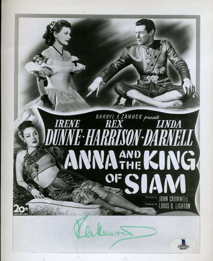 Rex Harrison Bas Beckett Authentication Cert Hand Signed 8x10 Photo Autograph