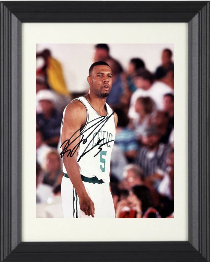 Ron Mercer signed Celtics 8x10 Photo #5 minor dings Framed- Athlon Notarized COA