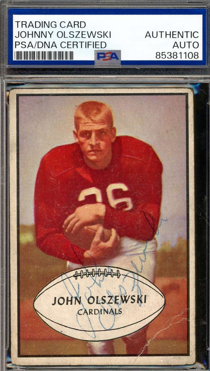 Johnny Olszewski PSA DNA Vintage Signed 1953 Bowman Rookie Autograph
