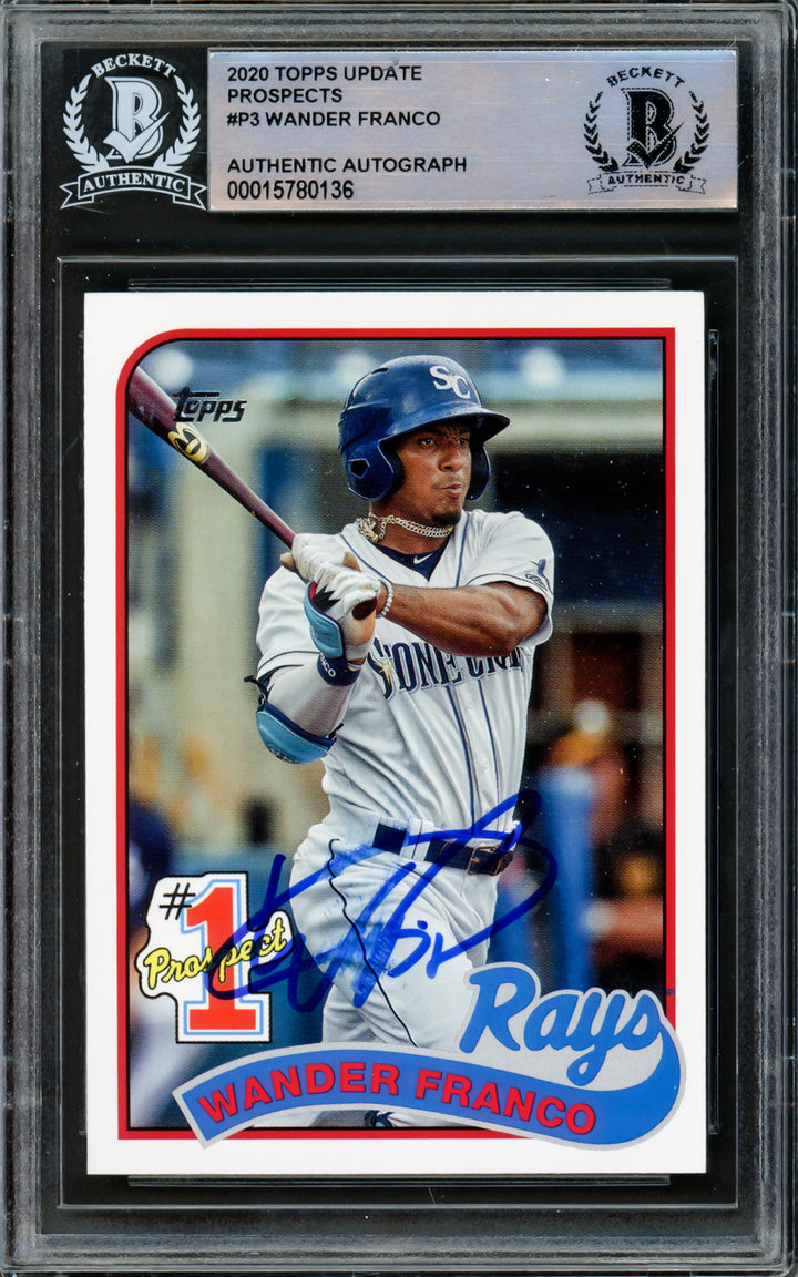 Wander Franco Autographed 2020 Topps Update Prospect RC (Smudged) Beckett