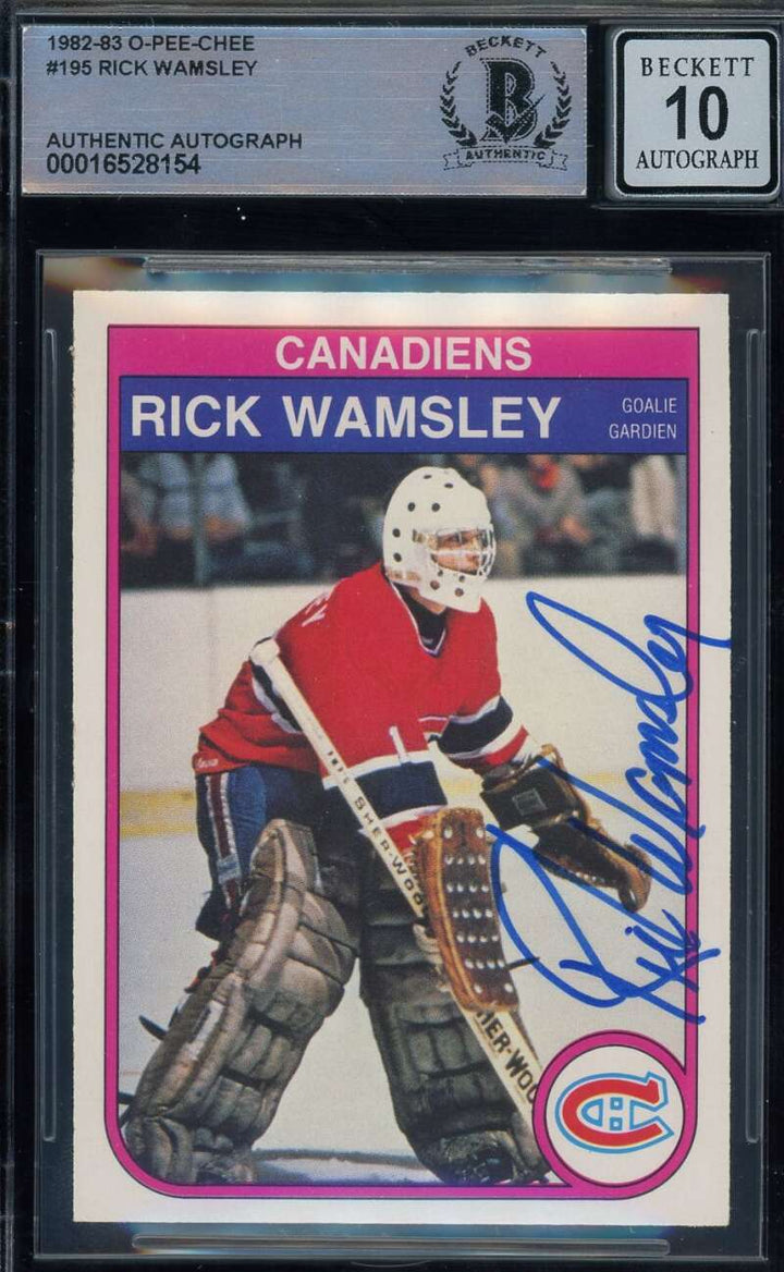 Rick Wamsely Gem Mint 10 Beckett BAS Signed 1982-83 O-Pee-Chee Rookie Autograph