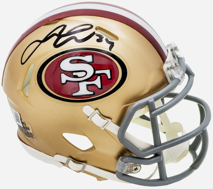 Fred Warner Signed San Francisco 49ers Gold Speed Mini Helmet Beckett Witness
