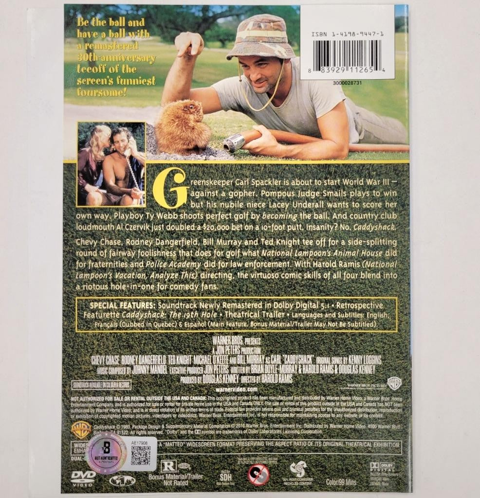 Bill Murray signed Caddyshack DVD Cover autograph ~ Beckett BAS