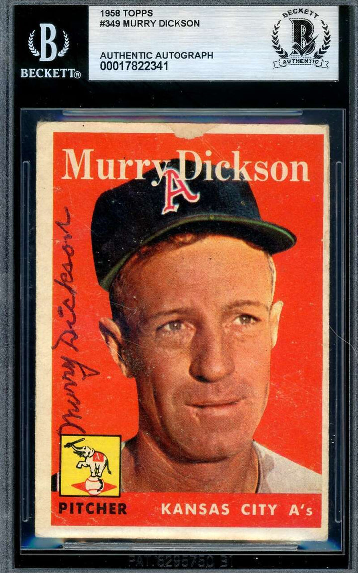 Murry Dickson Beckett BAS Signed 1958 Topps Autograph