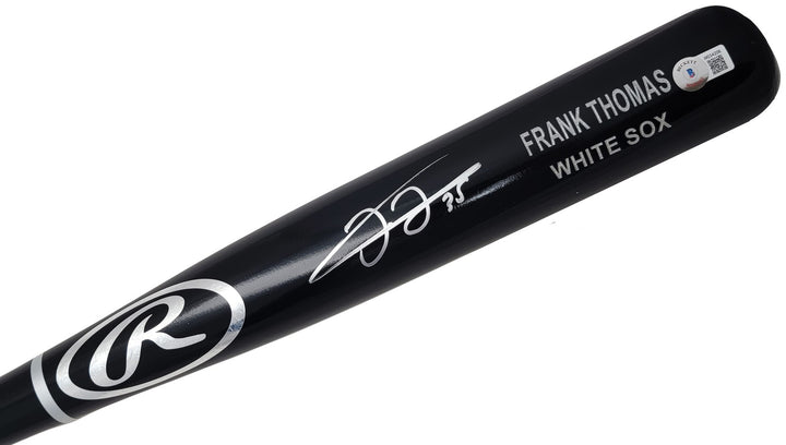 Frank Thomas Signed Black Rawlings Game Model Bat Chicago White Sox Beckett Wit