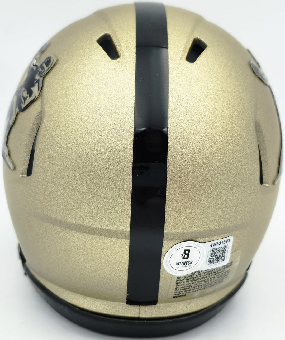 Johnny Manziel Auto Texas A&M Aggies Gold Heisman Logo Speed Mini Helmet "12 HT"