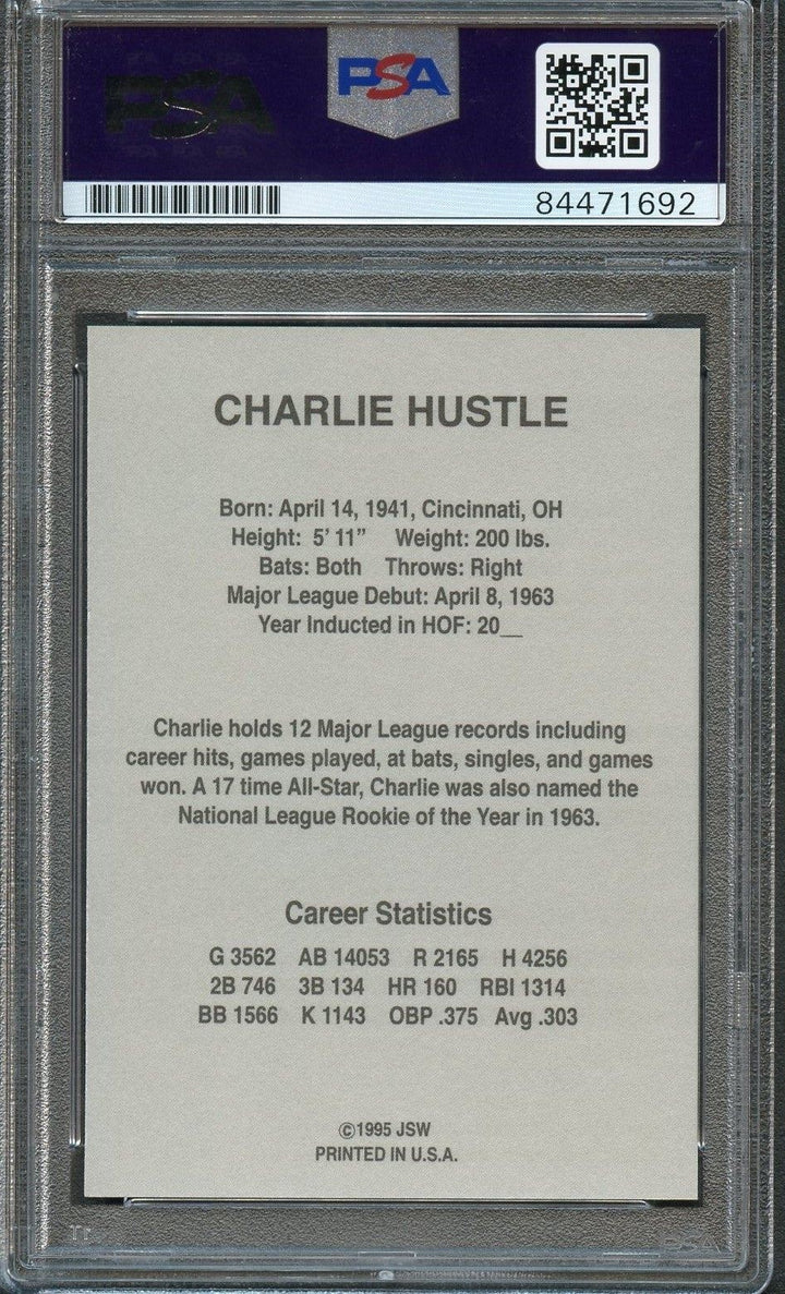 Pete Rose Signed Card PSA Slabbed Auto 10 Cincinnati Reds Autographed