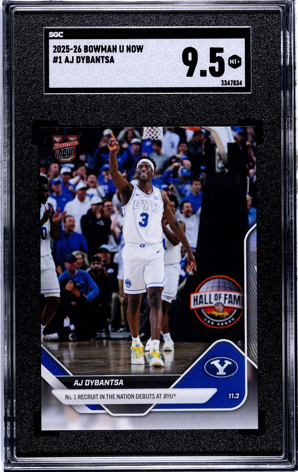 Graded 2025 Topps Bowman U Now AJ Dybantsa #1 Rookie RC Card SGC 9.5