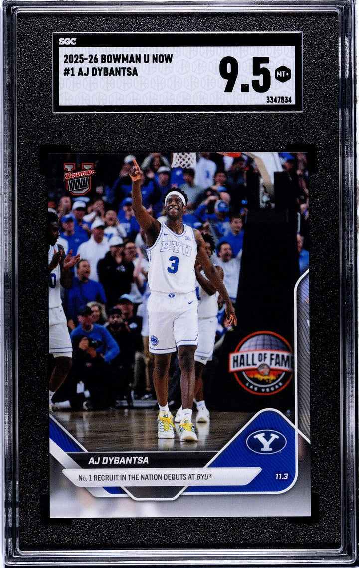 Graded 2025 Topps Bowman U Now AJ Dybantsa #1 Rookie RC Card SGC 9.5