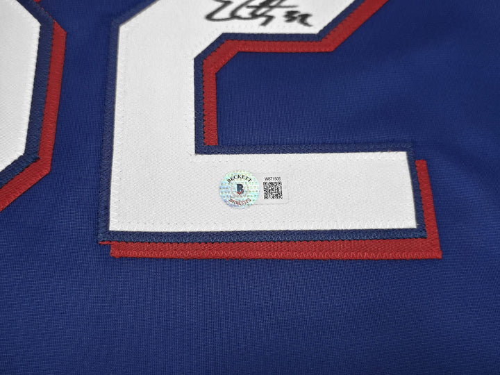 Texas Rangers Evan Carter Signed Blue Jersey Beckett Witness