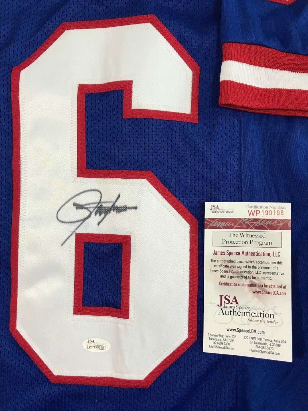 Lawrence Taylor Signed NY Giants Football Jersey COA JSA Autograph HOF