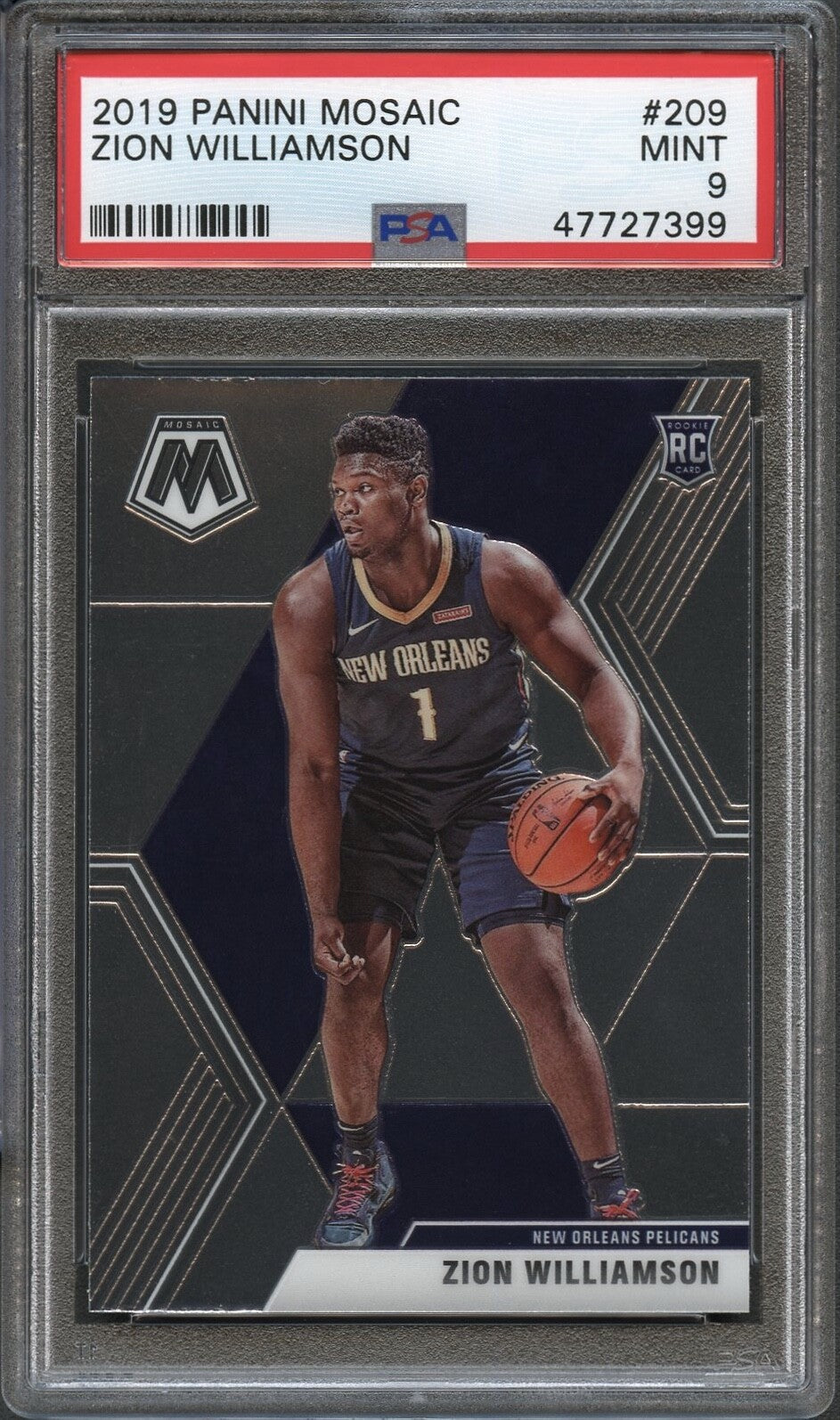 2019 Panini Mosaic #209 Zion Williamson PSA 9 Mint GSM