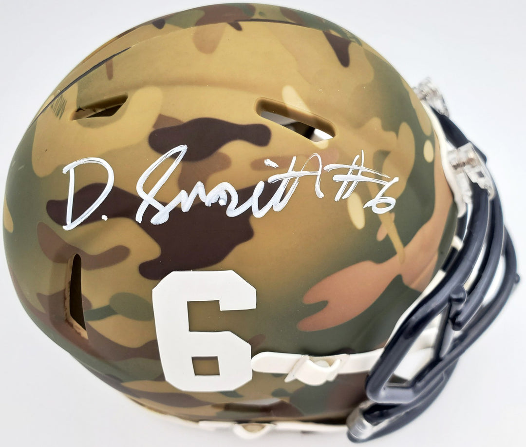 Devonta Smith Signed Alabama Crimson Tide Camo Speed Mini Helmet Beckett BAS