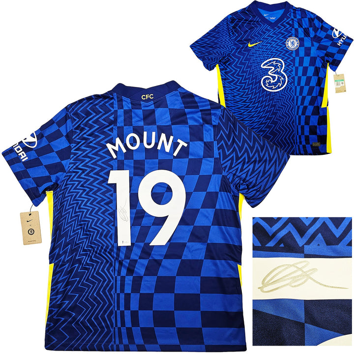 Chelsea F.C. Mason Mount Signed Blue Nike Jersey Size XL in Silver Beckett