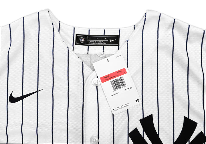 New York Yankees Juan Soto Signed White Pinstripes Nike Jersey Size L Beckett
