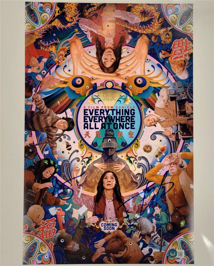 Daniel Kwan & Jenny Slate signed Everything Everywhere 11x17 poster photo ~ BAS