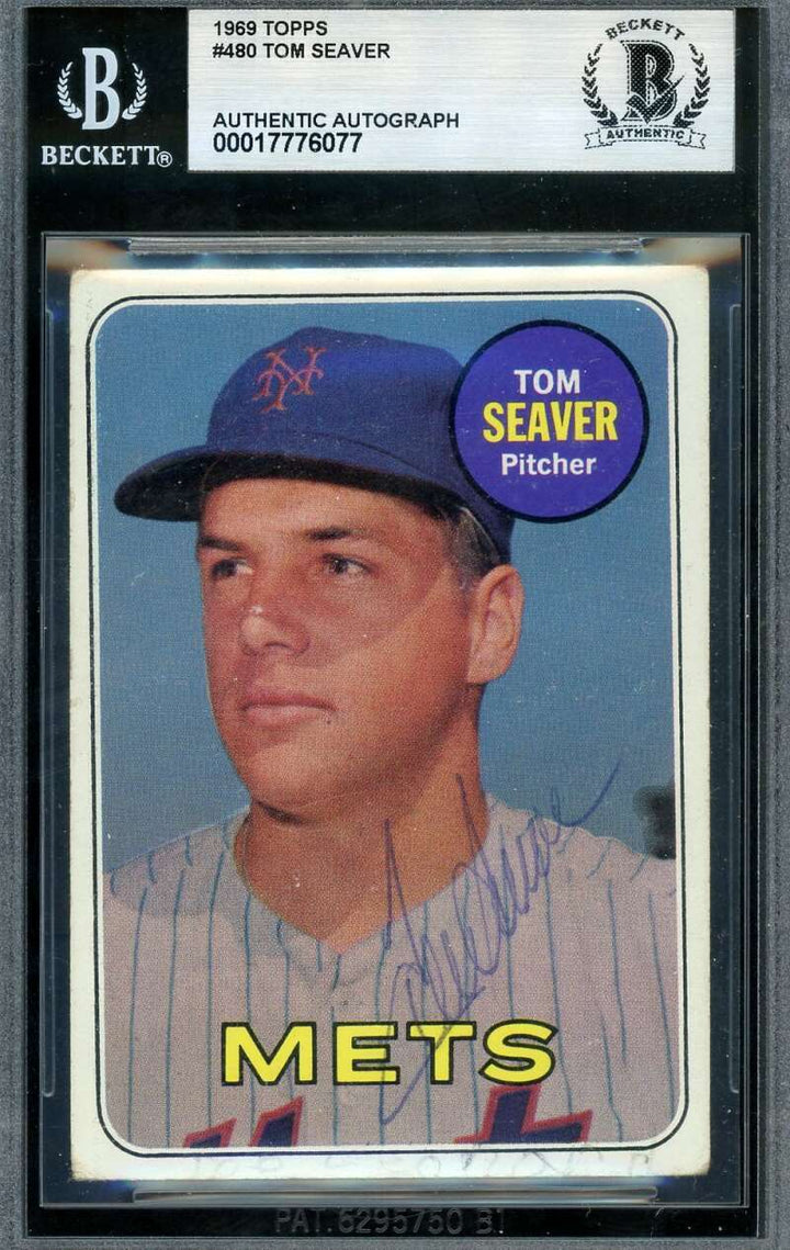 Tom Seaver Beckett BAS Vintage Signed 1969 Topps Autograph