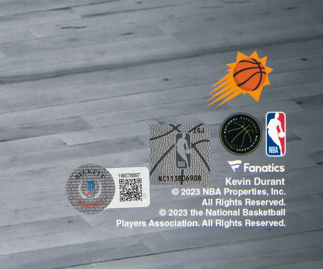 Kevin Durant Autographed Signed 16x20 Photo Phoenix Suns Beckett Witness