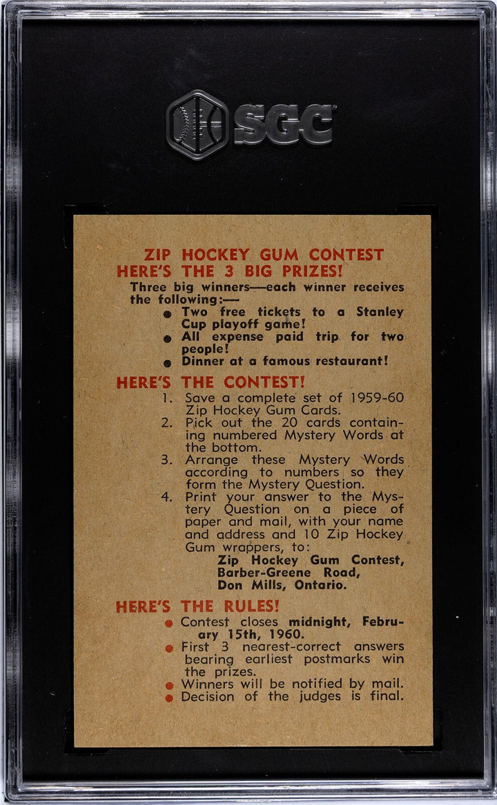 1959-60 Parkhurst NHL Action Around the Net Card #30 - SGC Graded 5.5 EX+