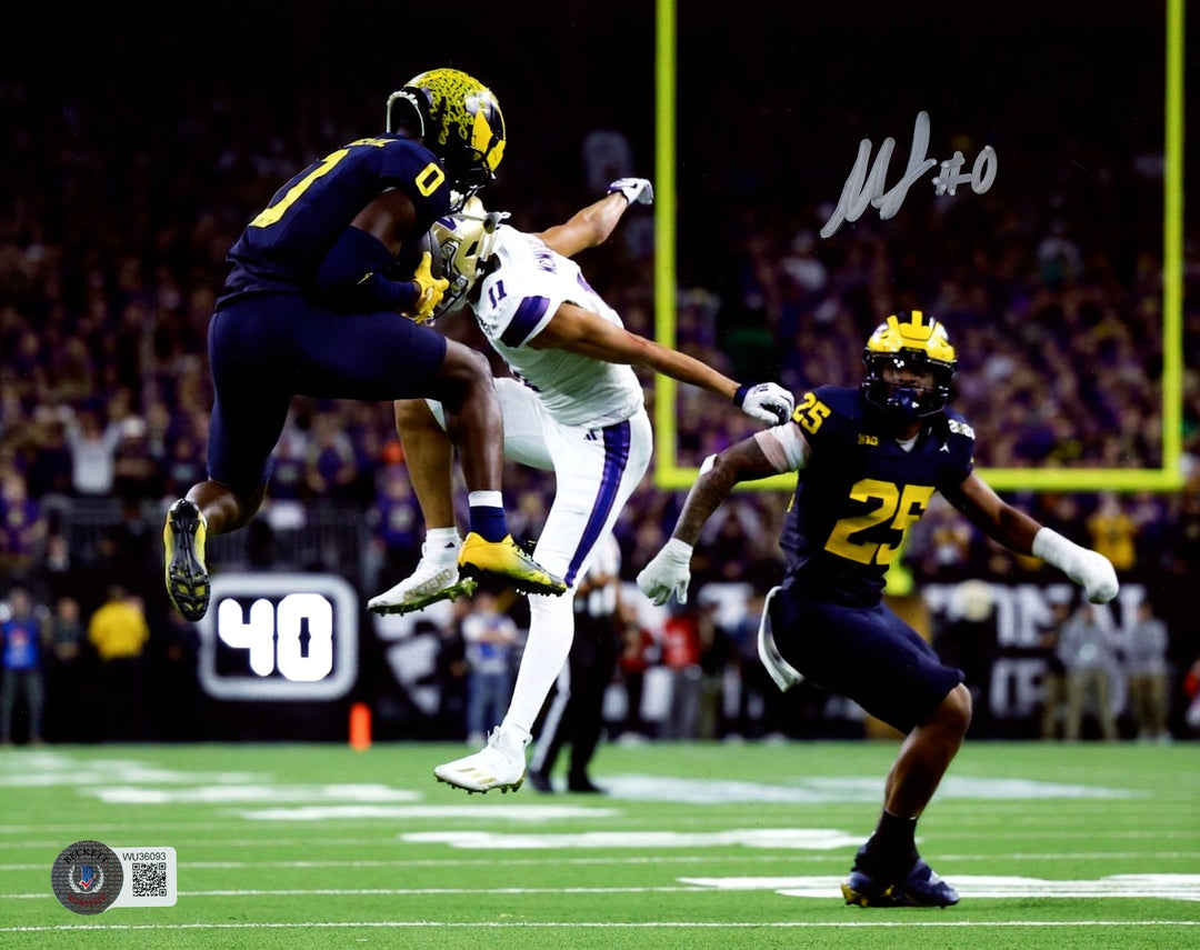 Mike Sainristil Signed 8x10 Photo Michigan Wolverines Beckett Witness