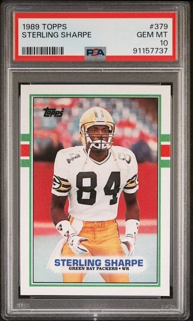 Graded 1989 Topps Sterling Sharpe #379 Rookie RC Card PSA 10 Gem Mint