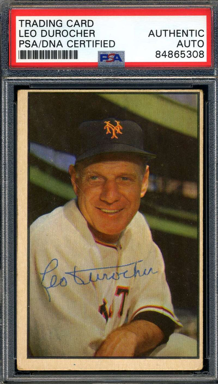 Leo Durocher PSA DNA Coa Signed 1953 Bowman Autograph